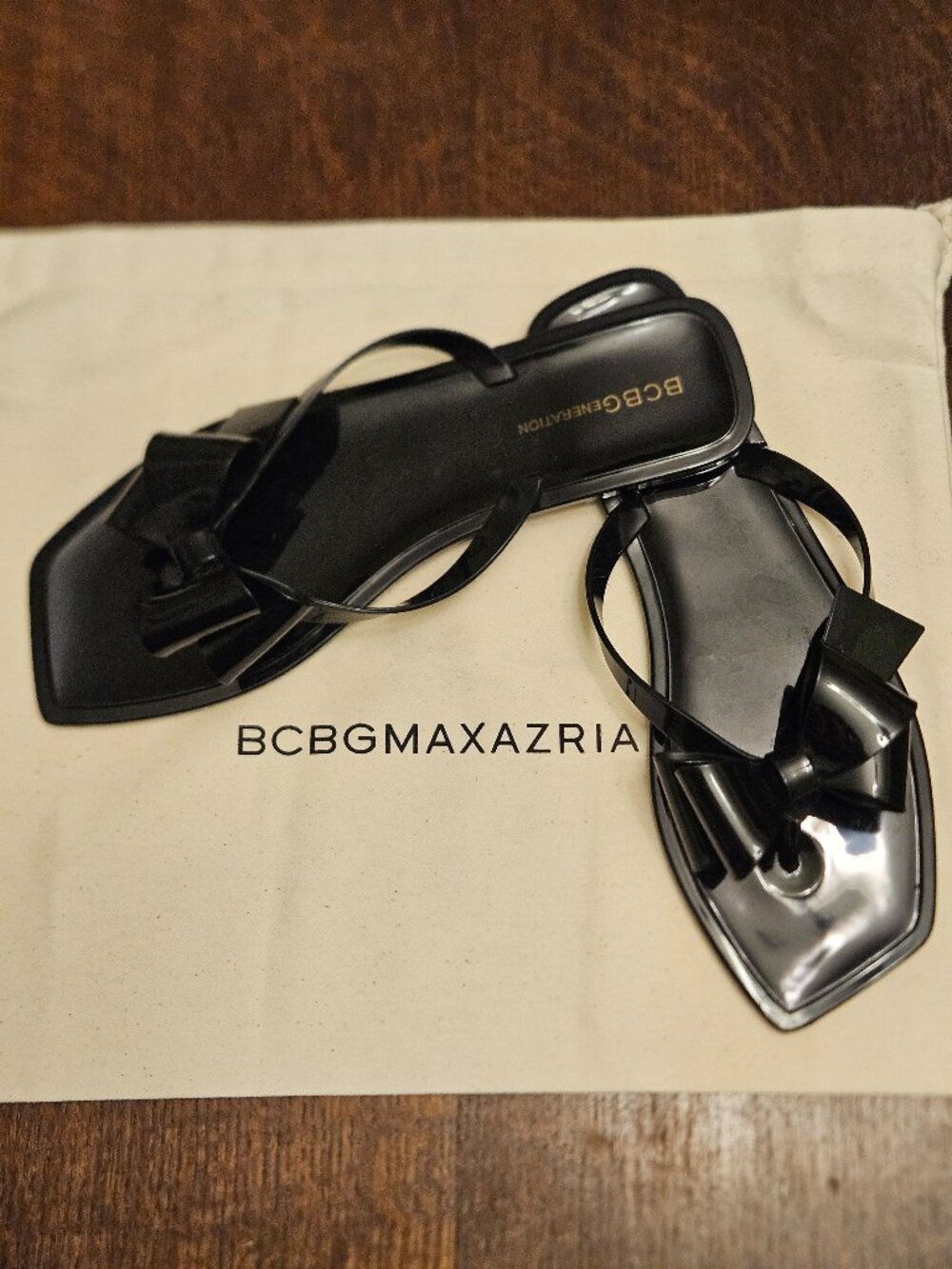 BCBGeneration Black Lima 2 Sandal With Bow Size 9